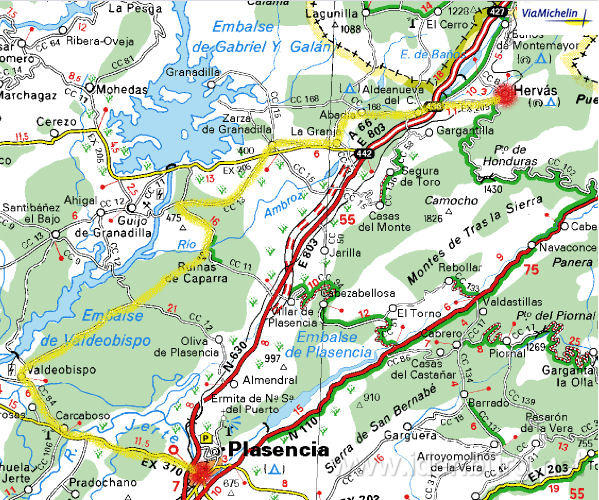 Donderdag 17 april 2003
Plasencia-Hervas
75 km. - 800m ^