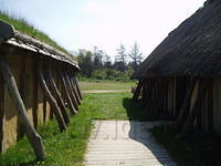 Ribe, tussen twee Vikinghuizen